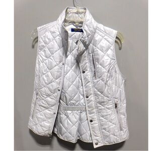 Ralph Lauren Quilted Silver Metallic Vest Size M
(Rare Ralph Lauren Polo)